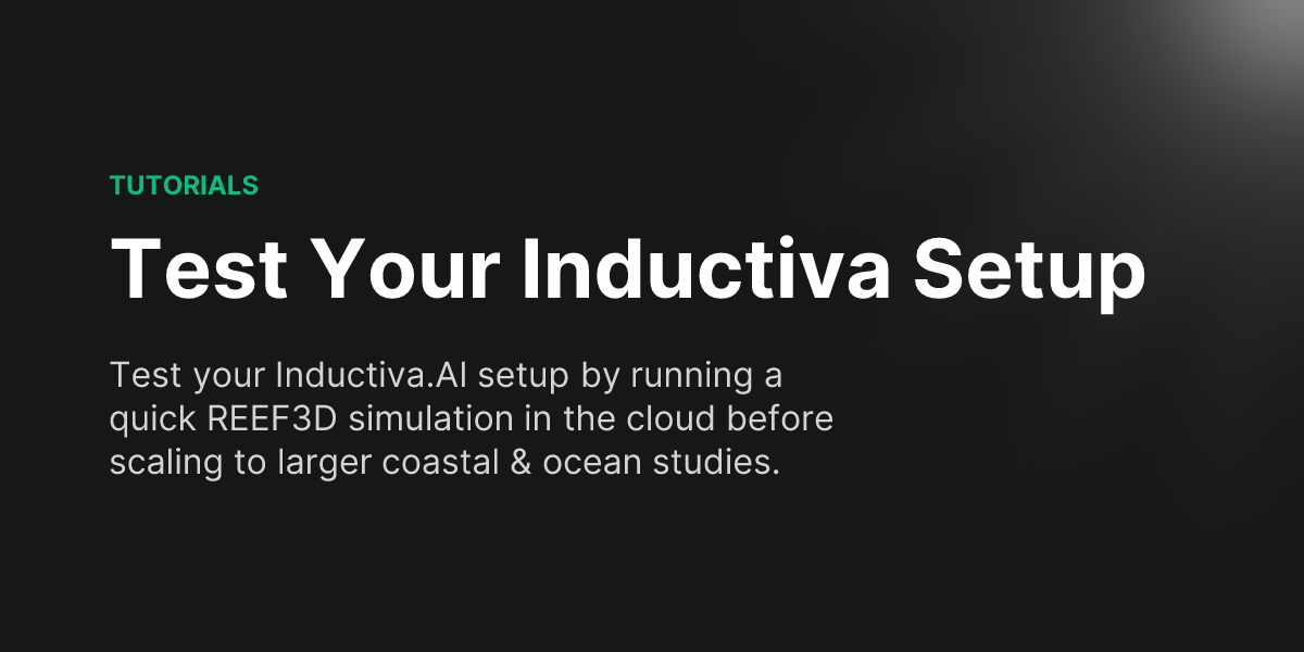 Test Your Inductiva Setup - Inductiva.AI