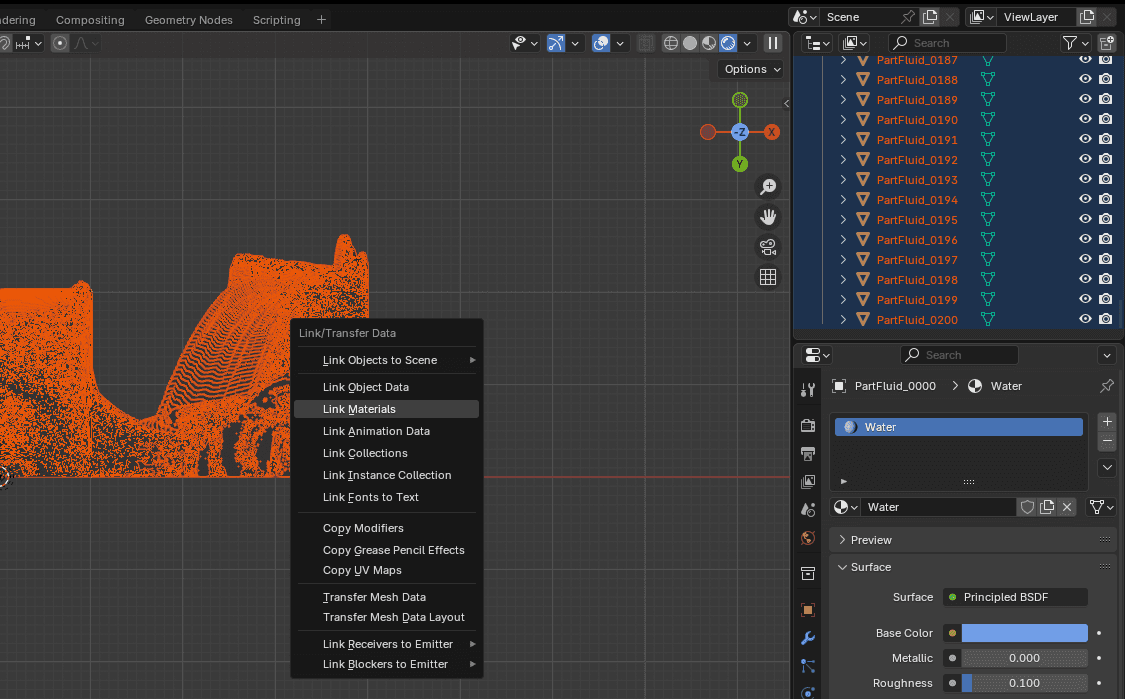 Link the material to all objects