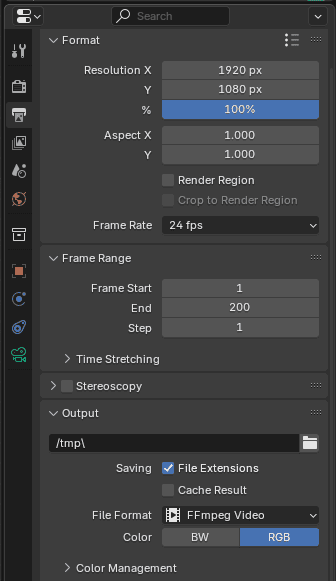 Set the Blender output