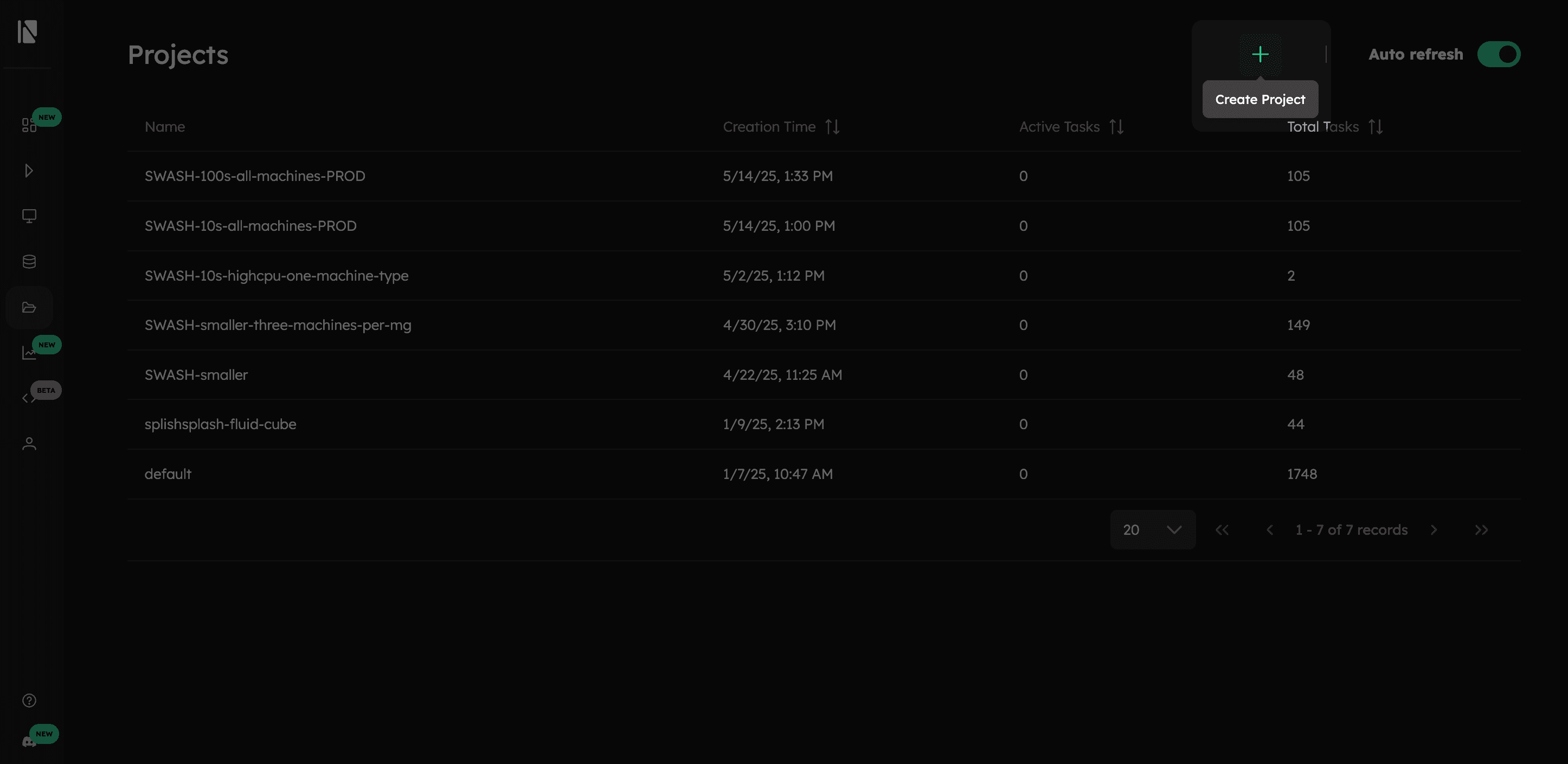 "Create new Project in the Inductiva Console"
