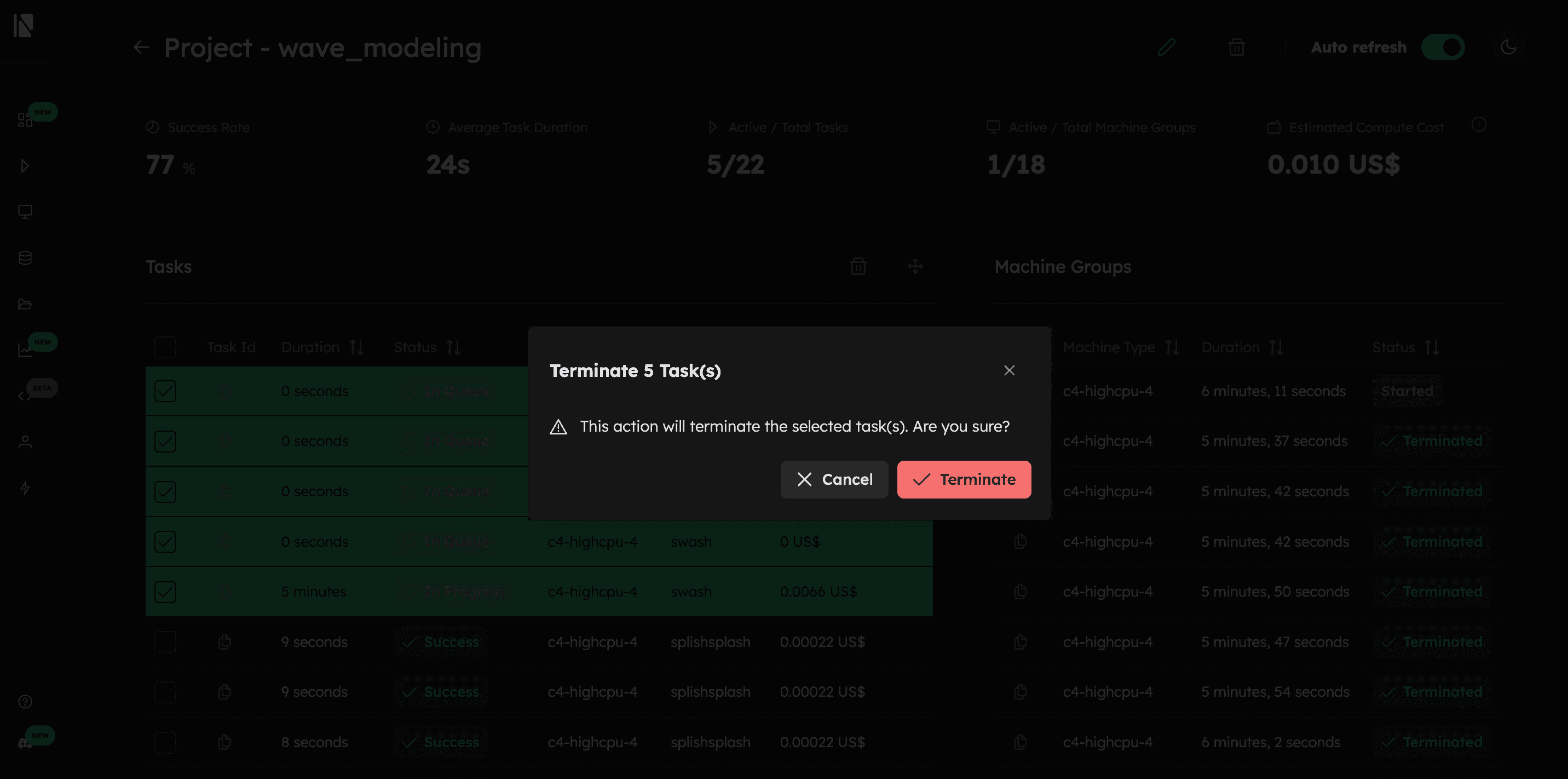 "Terminate Task Dialog"