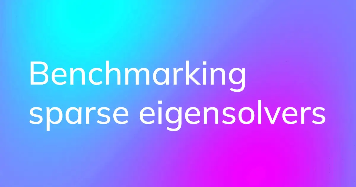 Benchmarking sparse eigensolvers image banner