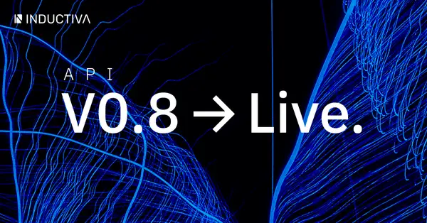 Inductiva API v0.8 release banner